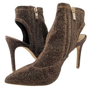 Jewel Badgley Mischka Glitter Stiletto Heels in Brown